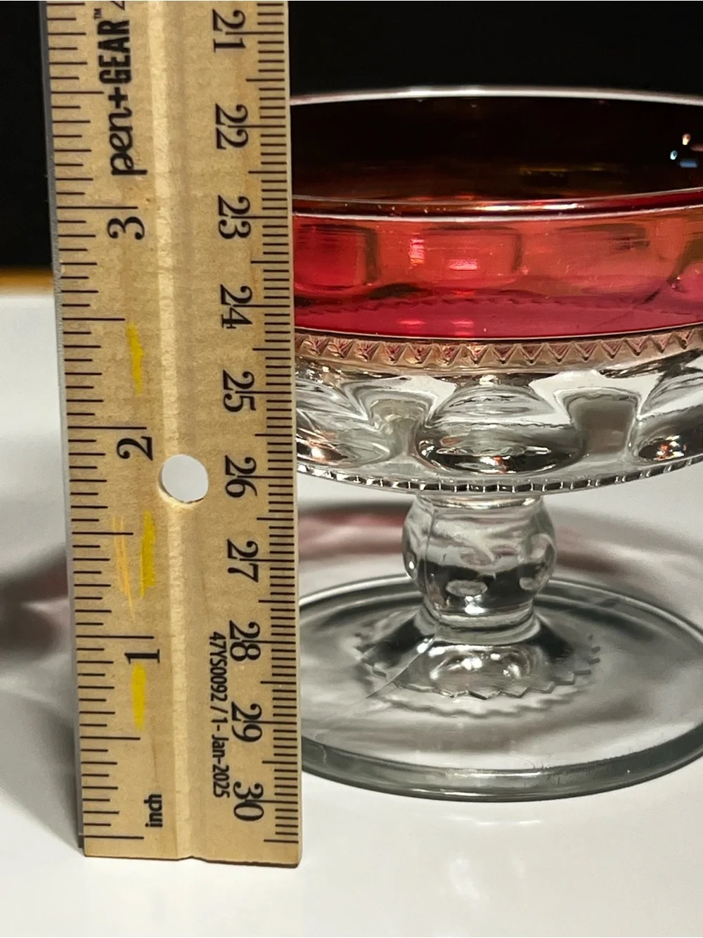 Vintage Tiffin Franciscan King's Crown Ruby Red Flashed sherbet glass
